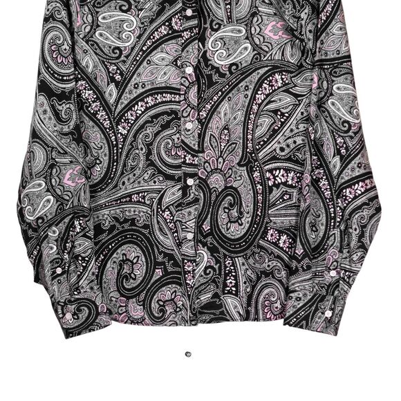 Chaps Ralph Lauren Womens Shirt Button Up Paisley Long Sleeve Blouse Top Size PL - Picture 5 of 8